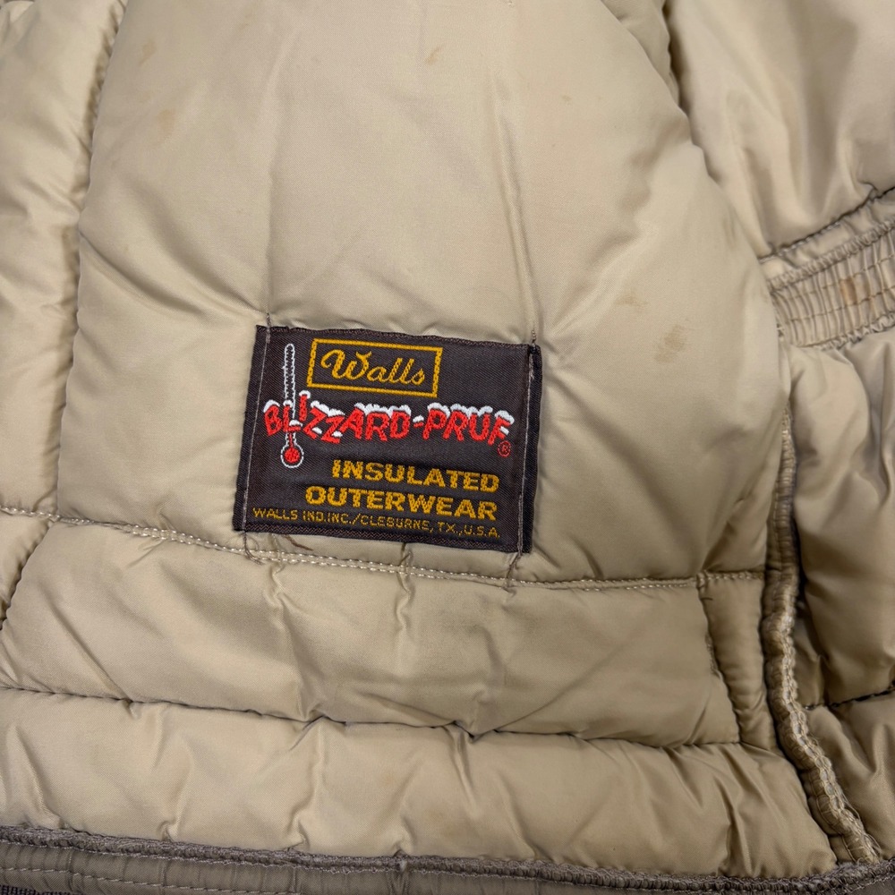 Walls Blizzard-Pruf Vintage 70s Puffer Jacket Faux Fur Collar Brown Medium Reg - Picture 3 of 9